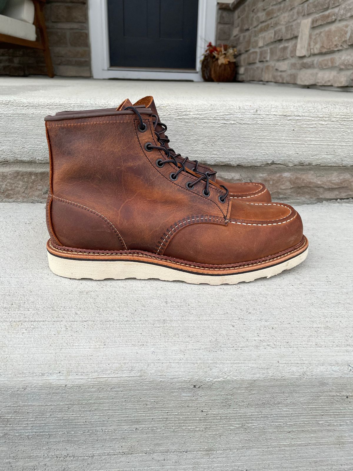 Photo by hconley on October 1, 2022 of the Red Wing 6-Inch Classic Moc in S.B. Foot Copper Rough and Tough.