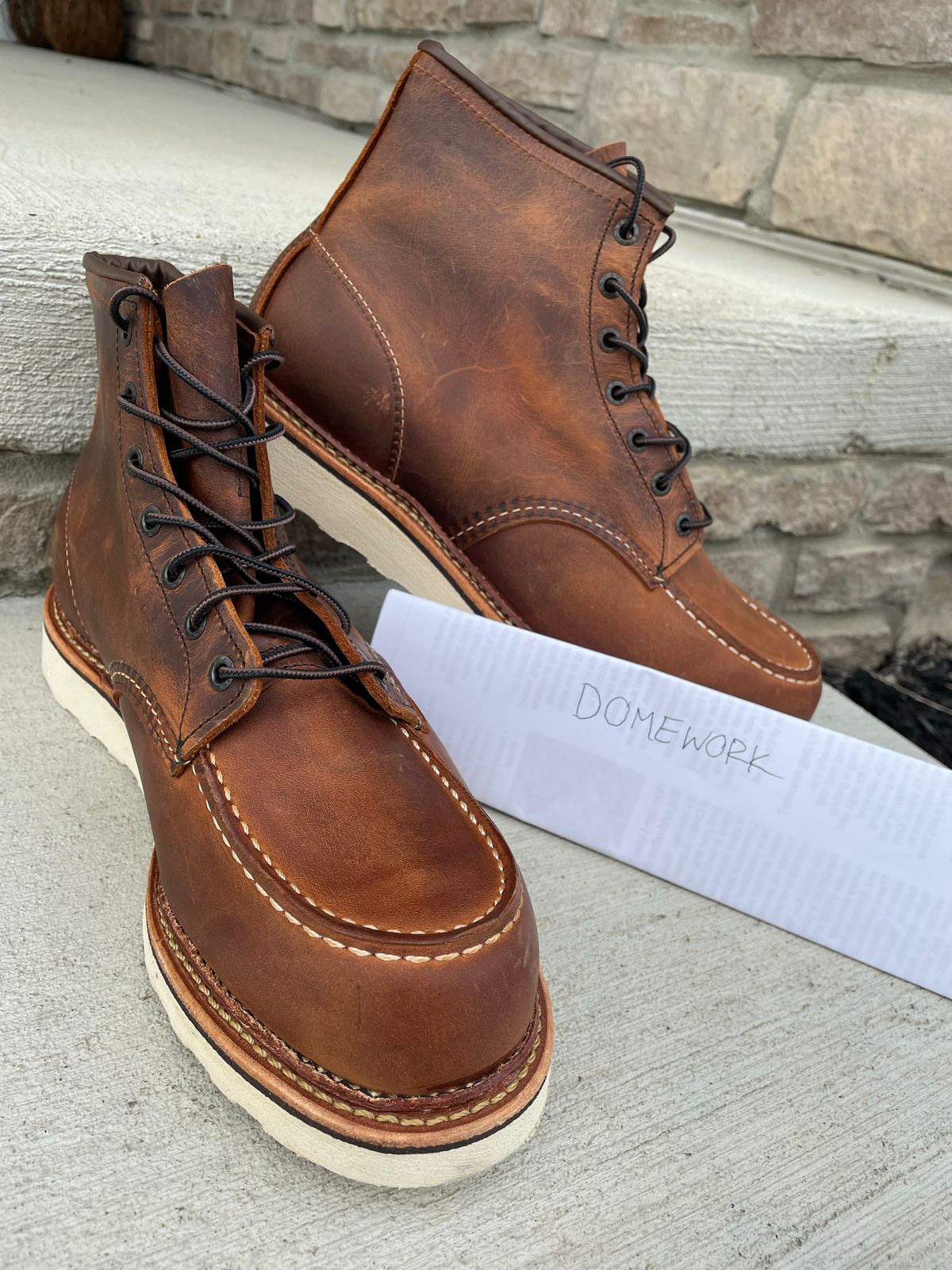 Photo by hconley on October 1, 2022 of the Red Wing 6-Inch Classic Moc in S.B. Foot Copper Rough and Tough.