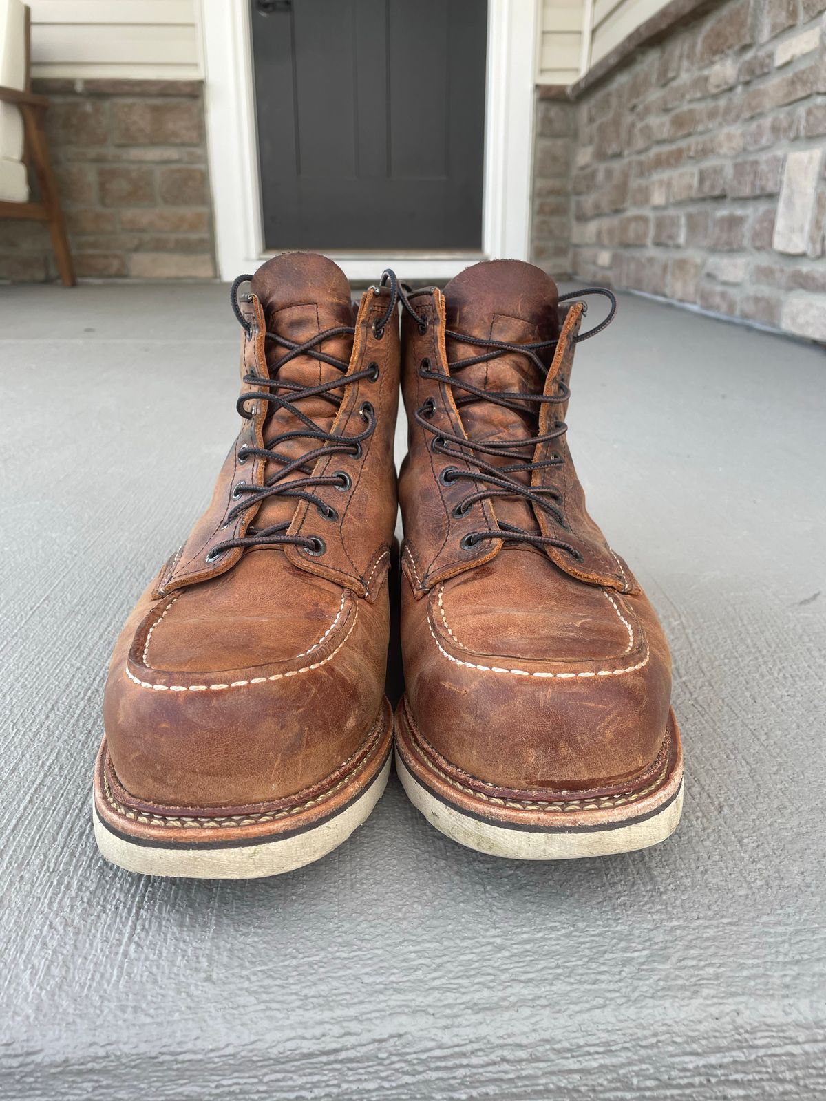 Photo by hconley on December 3, 2022 of the Red Wing 6-Inch Classic Moc in S.B. Foot Copper Rough and Tough.