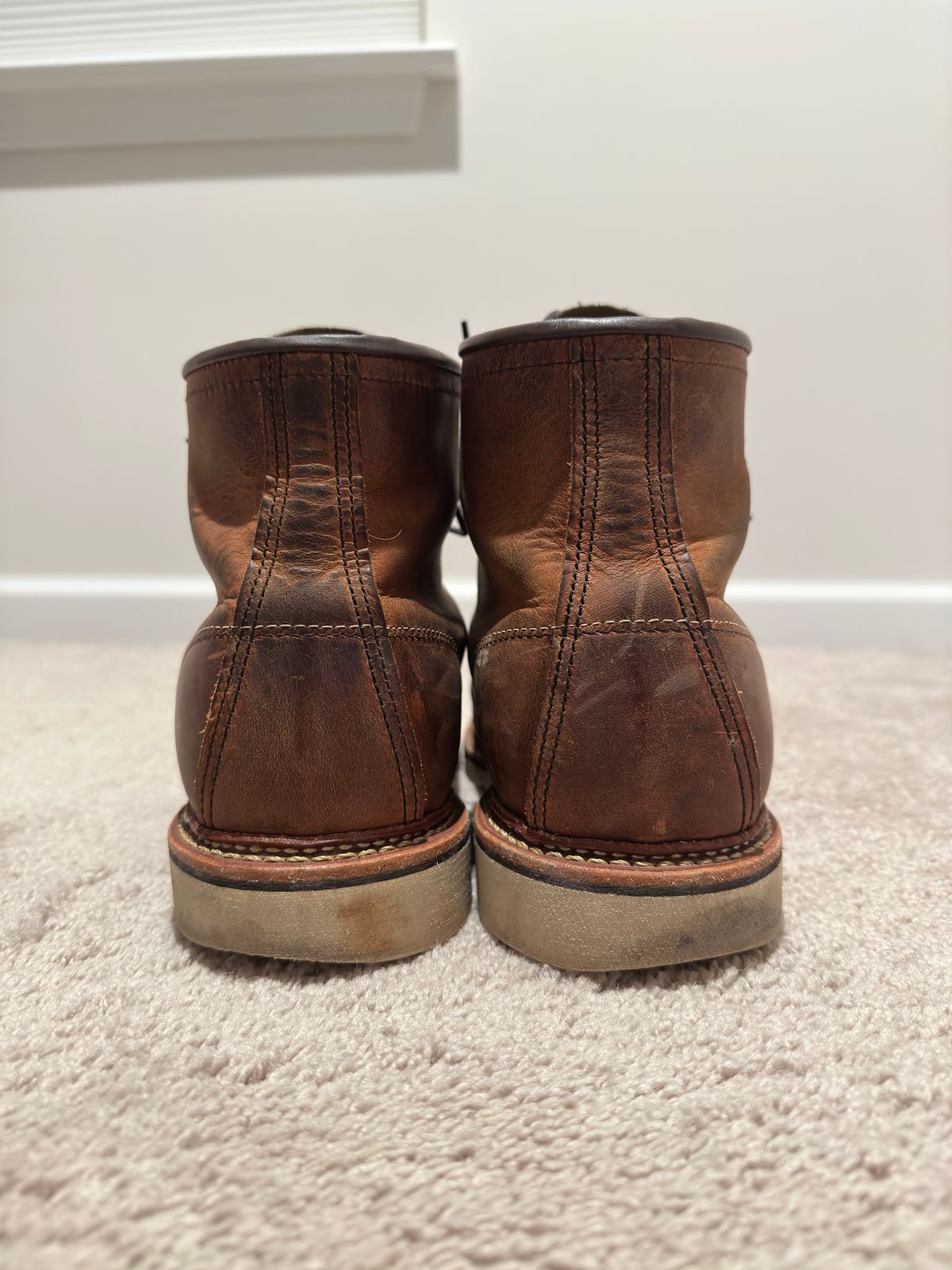 Photo by hconley on January 6, 2023 of the Red Wing 6-Inch Classic Moc in S.B. Foot Copper Rough and Tough.