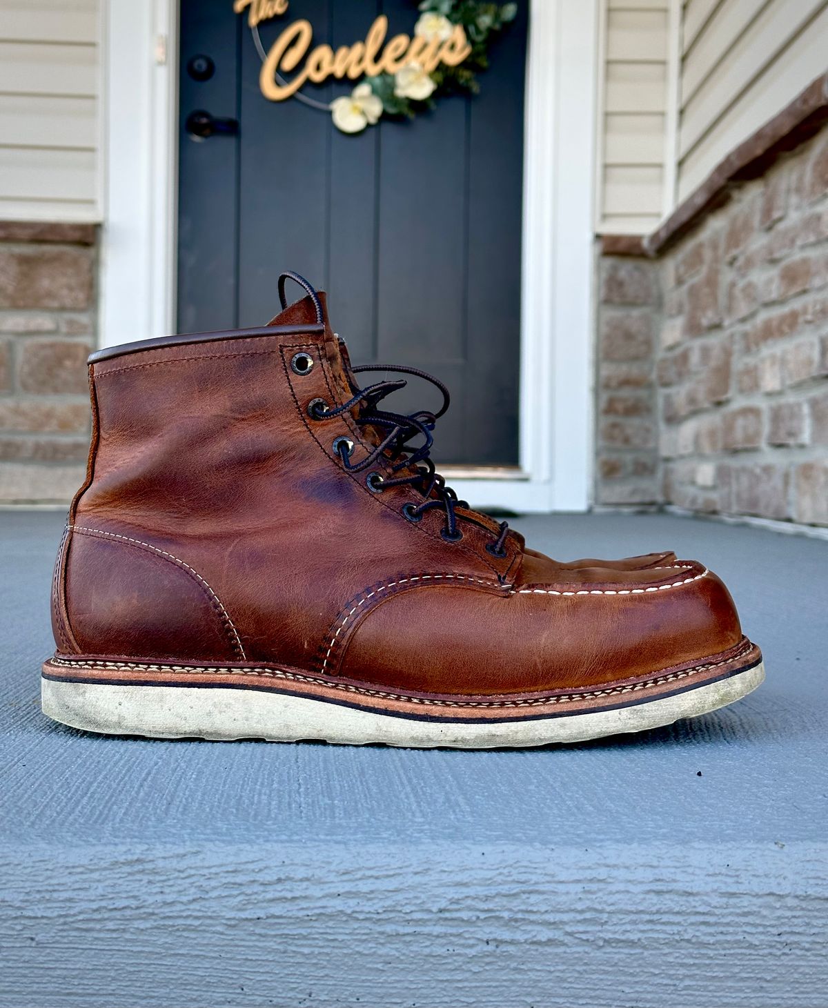 Photo by hconley on March 4, 2023 of the Red Wing 6-Inch Classic Moc in S.B. Foot Copper Rough and Tough.
