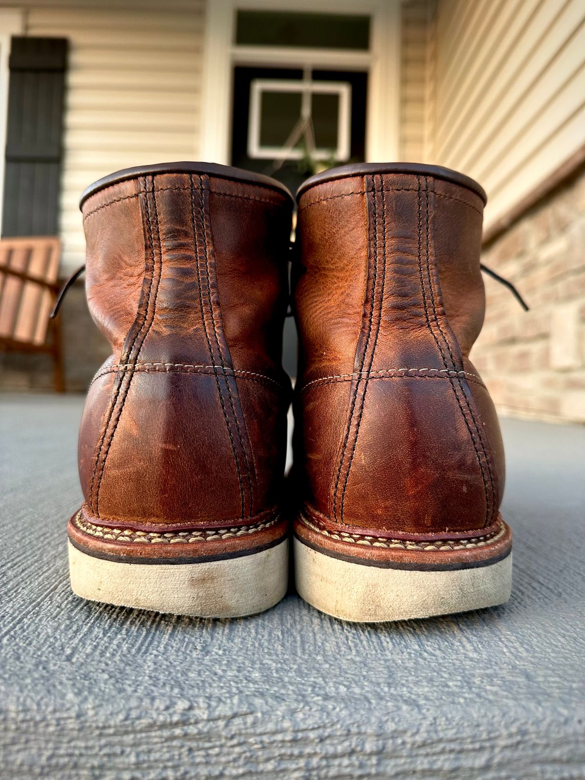 Photo by hconley on April 3, 2023 of the Red Wing 6-Inch Classic Moc in S.B. Foot Copper Rough and Tough.