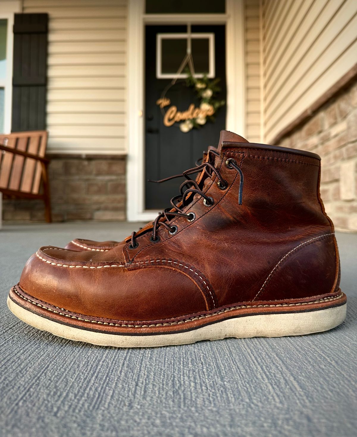 Photo by hconley on April 3, 2023 of the Red Wing 6-Inch Classic Moc in S.B. Foot Copper Rough and Tough.