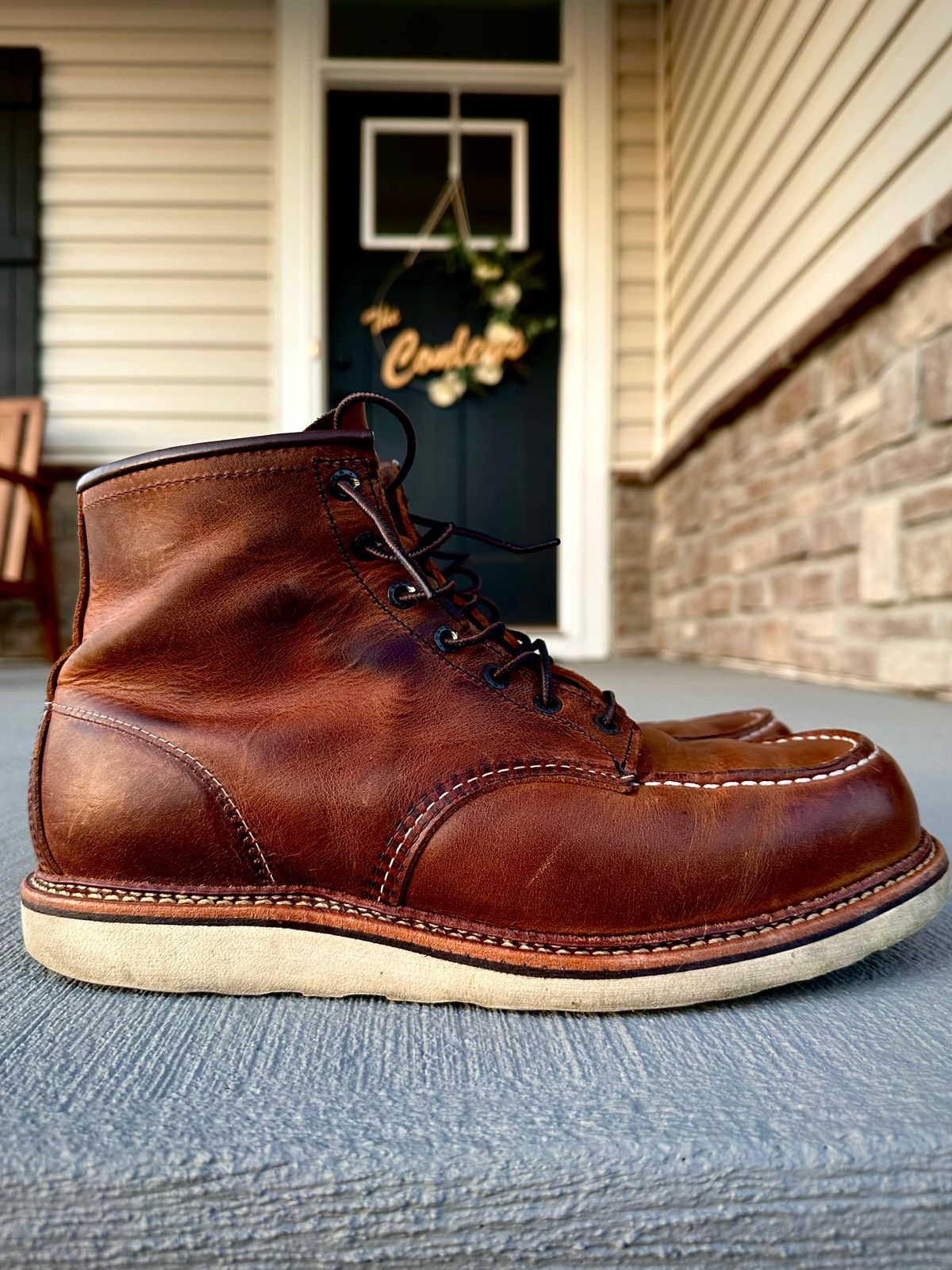 Photo by hconley on April 3, 2023 of the Red Wing 6-Inch Classic Moc in S.B. Foot Copper Rough and Tough.