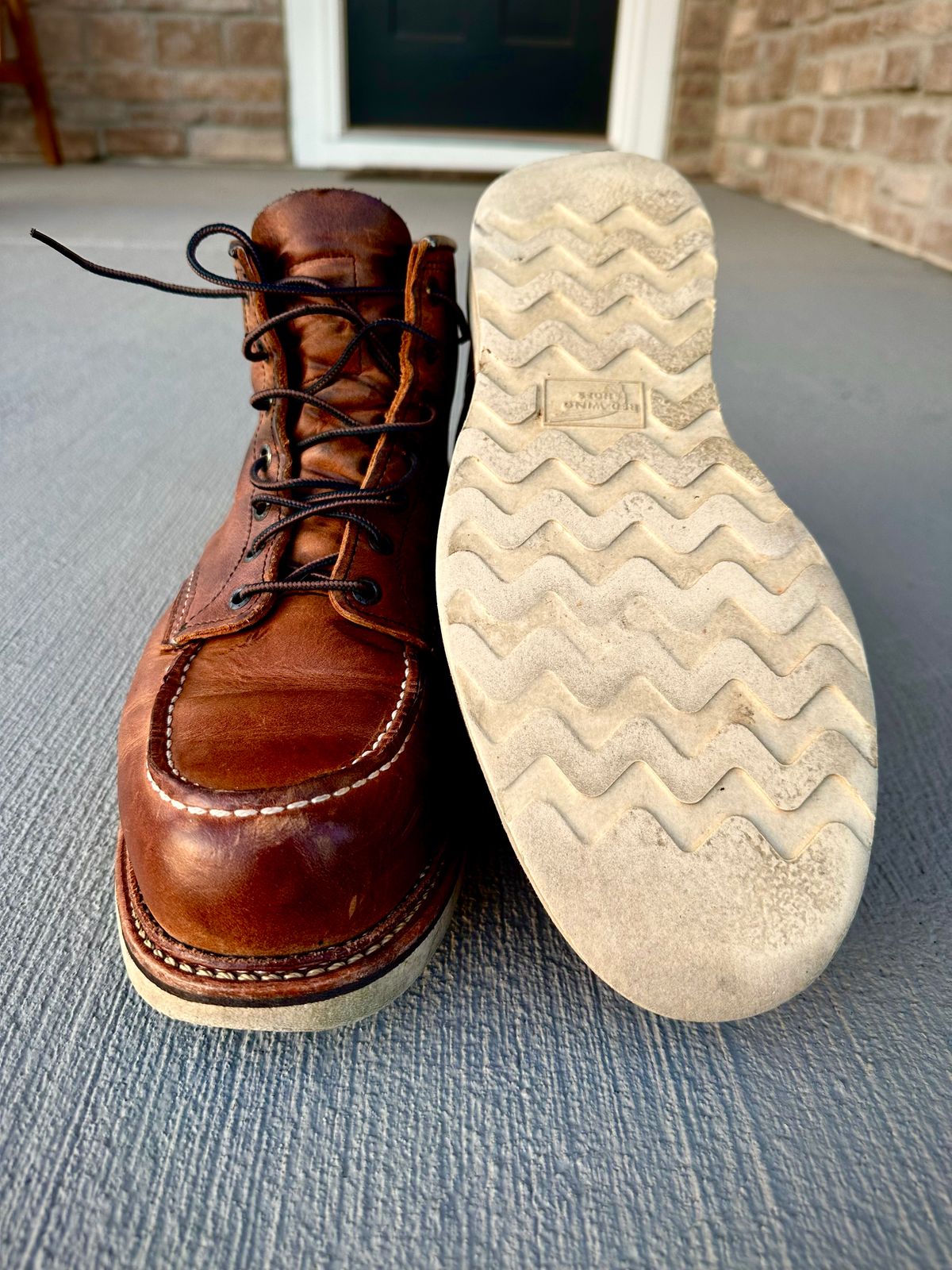 Photo by hconley on April 3, 2023 of the Red Wing 6-Inch Classic Moc in S.B. Foot Copper Rough and Tough.