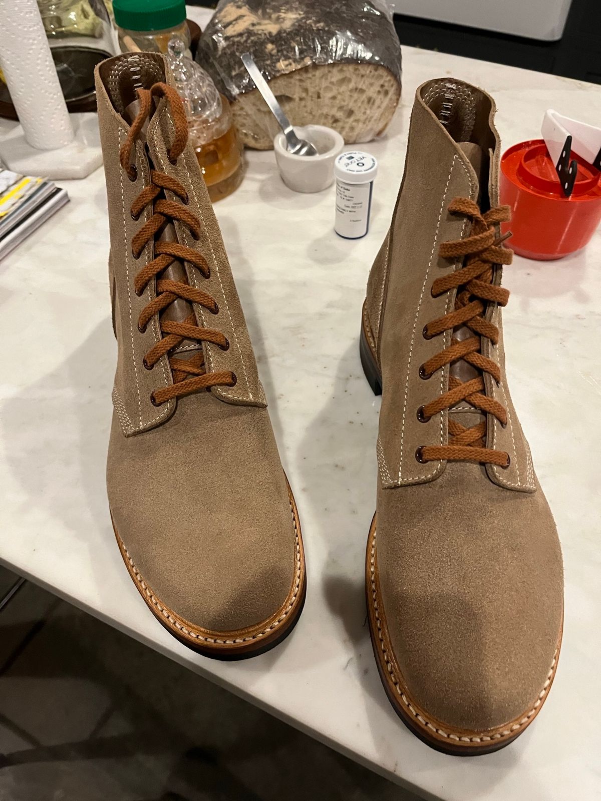 Photo by horsebutt on September 9, 2022 of the John Lofgren M-43 Service Shoes in Horween Natural Chromexcel Roughout.
