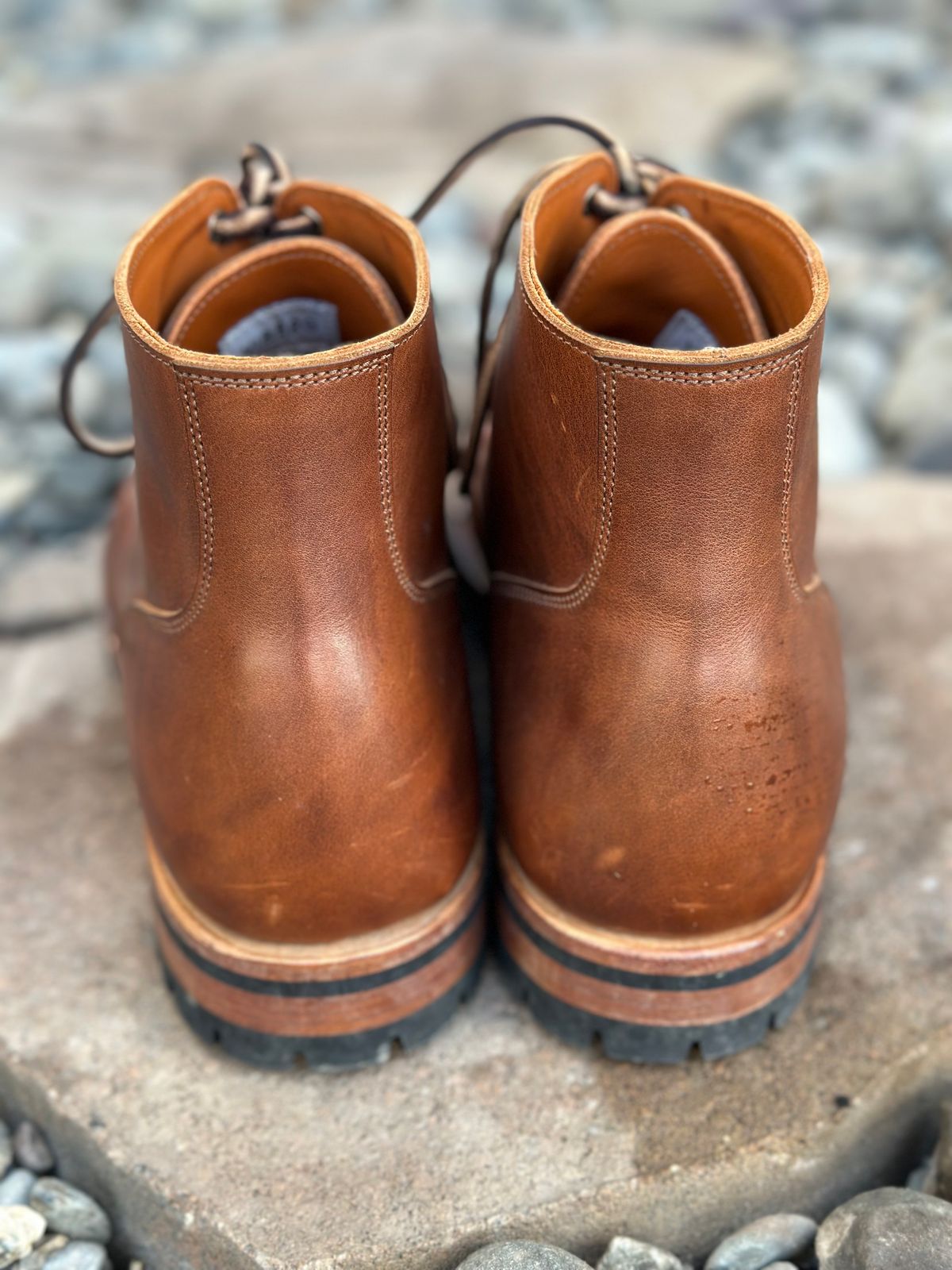 Photo by tailoredgoat on November 5, 2022 of the Viberg Service Boot BCT in C.F. Stead Whisky Regency Calf.