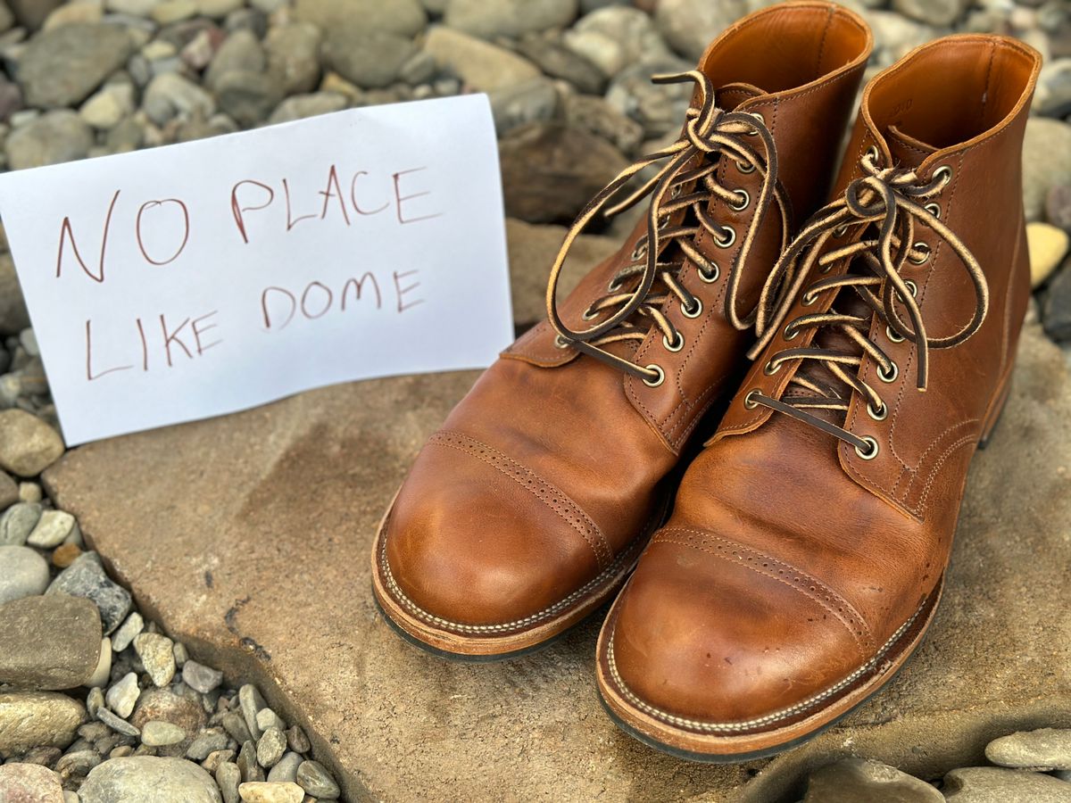 Photo by tailoredgoat on November 5, 2022 of the Viberg Service Boot BCT in C.F. Stead Whisky Regency Calf.