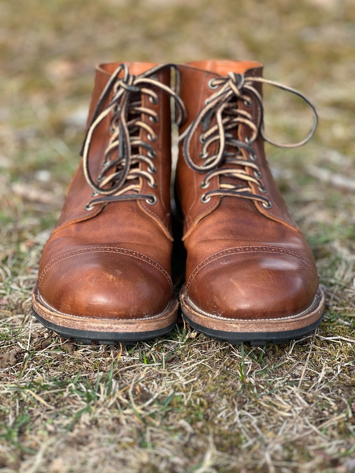 Photo by tailoredgoat on January 5, 2023 of the Viberg Service Boot BCT in C.F. Stead Whisky Regency Calf.