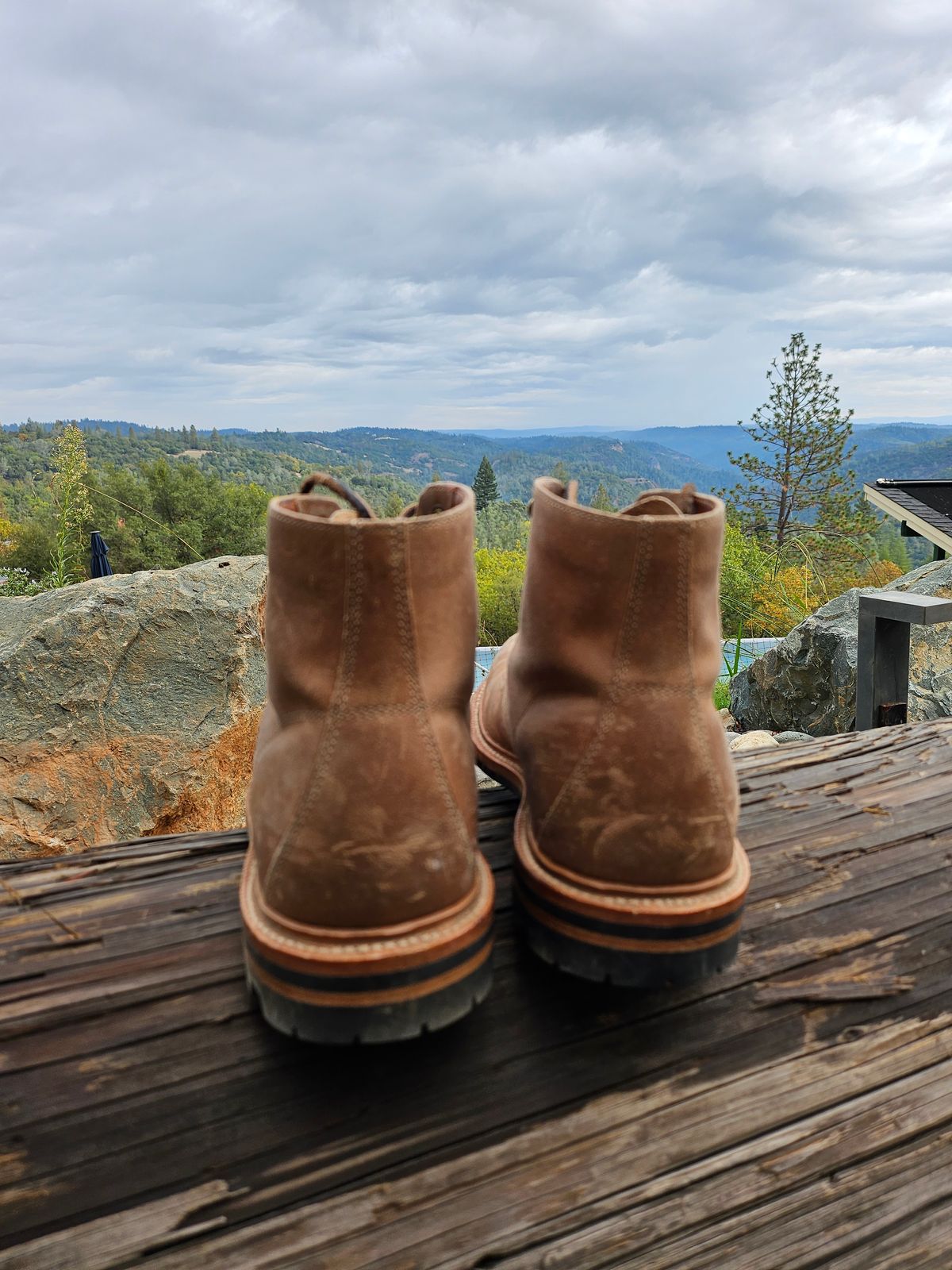 Photo by ttruong3 on November 5, 2023 of the Grant Stone Brass Boot in C.F. Stead Natural Waxy Commander Suede.