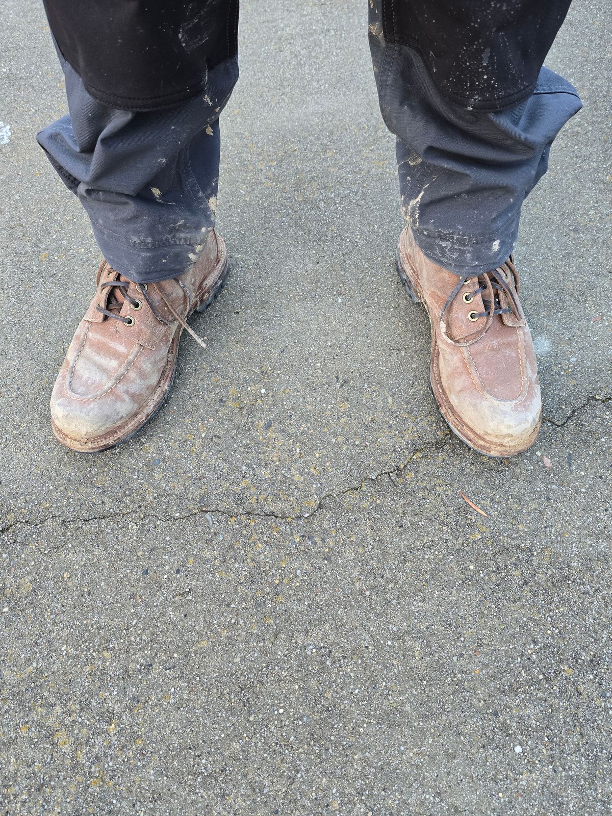 Photo by ttruong3 on April 6, 2024 of the Grant Stone Brass Boot in C.F. Stead Natural Waxy Commander Suede.