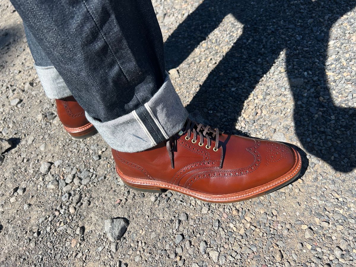 Photo by bloomzen on September 8, 2023 of the Alden Wingtip Boot in Madison Brown Calfskin.