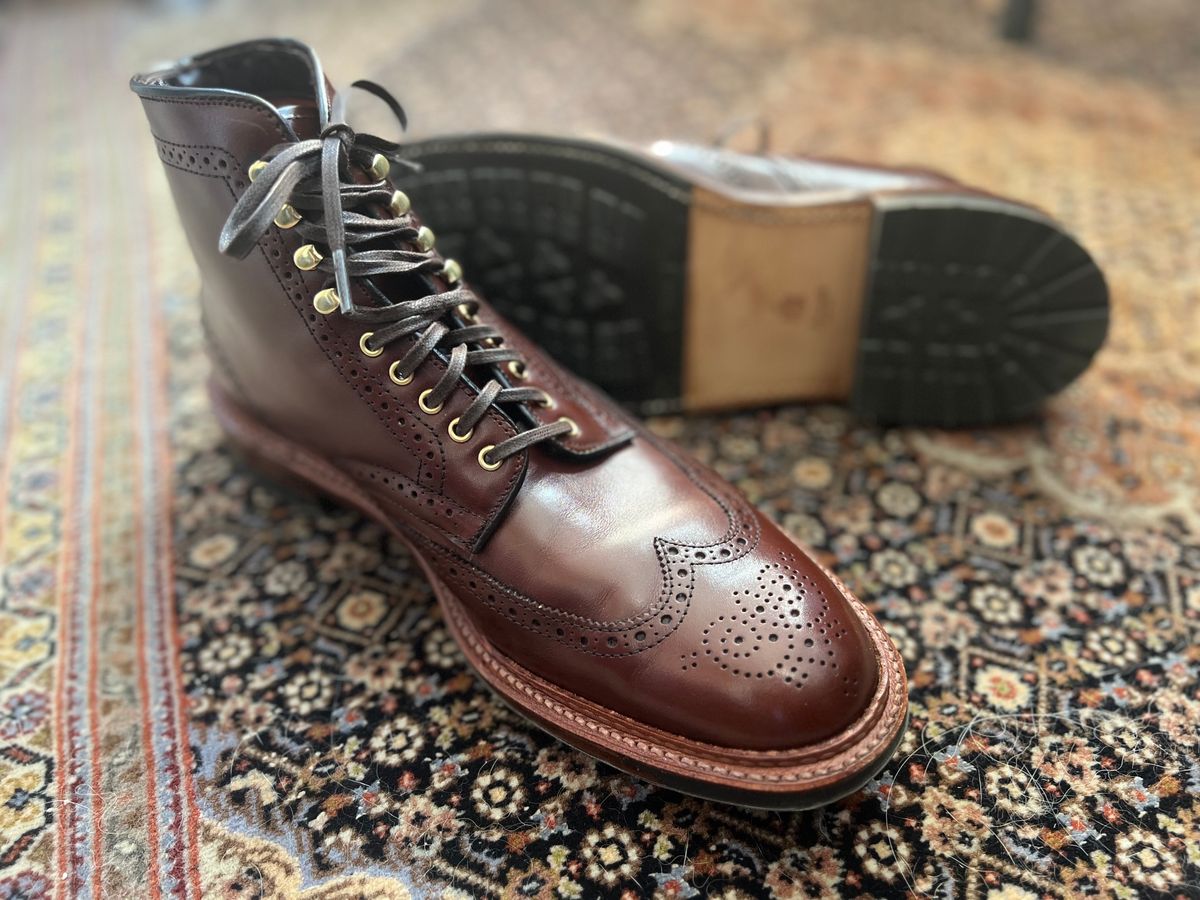 Photo by bloomzen on September 11, 2023 of the Alden Wingtip Boot in Madison Brown Calfskin.