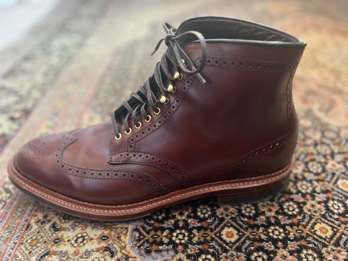Photo by bloomzen on September 11, 2023 of the Alden Wingtip Boot in Madison Brown Calfskin.