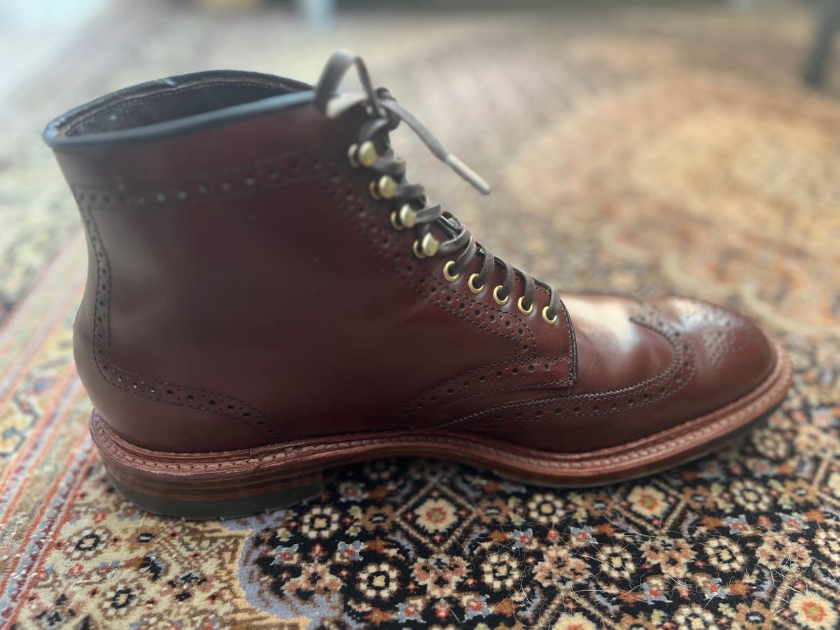 Photo by bloomzen on September 11, 2023 of the Alden Wingtip Boot in Madison Brown Calfskin.