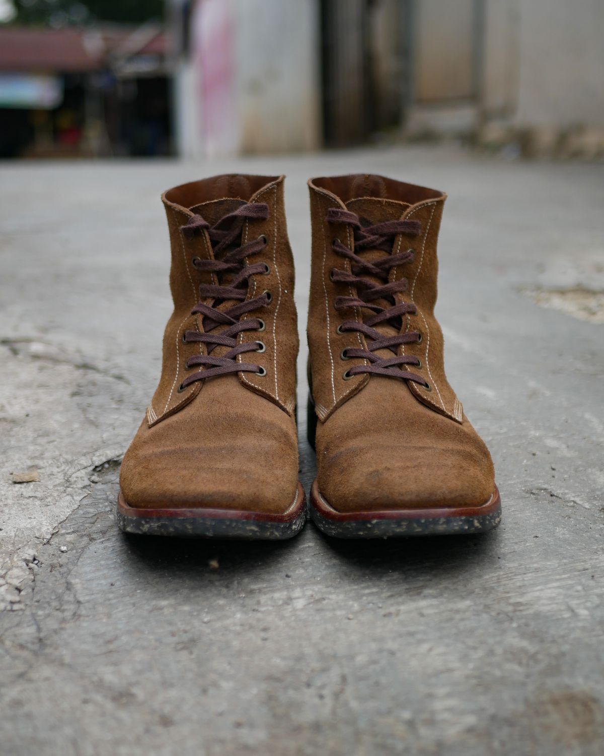 Photo by guilianoguche on February 3, 2023 of the Briselblack The Hawk in Horween Natural Chromexcel Roughout.