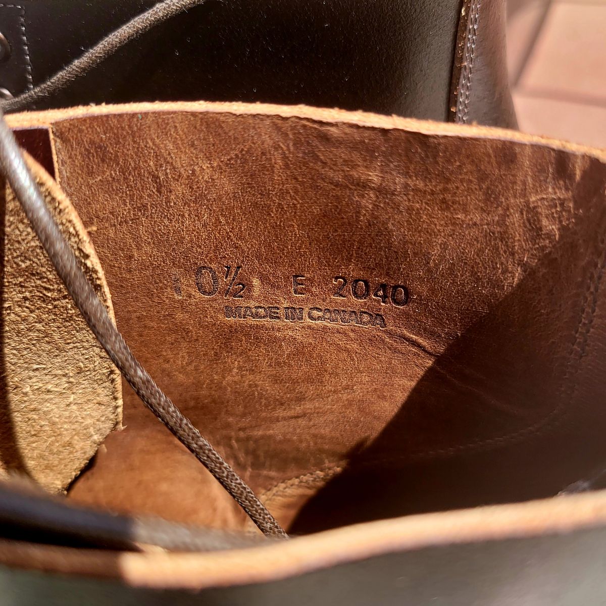 Photo by Das_Bones on April 6, 2024 of the Viberg Service Boot in Horween Brown Waxed Flesh.