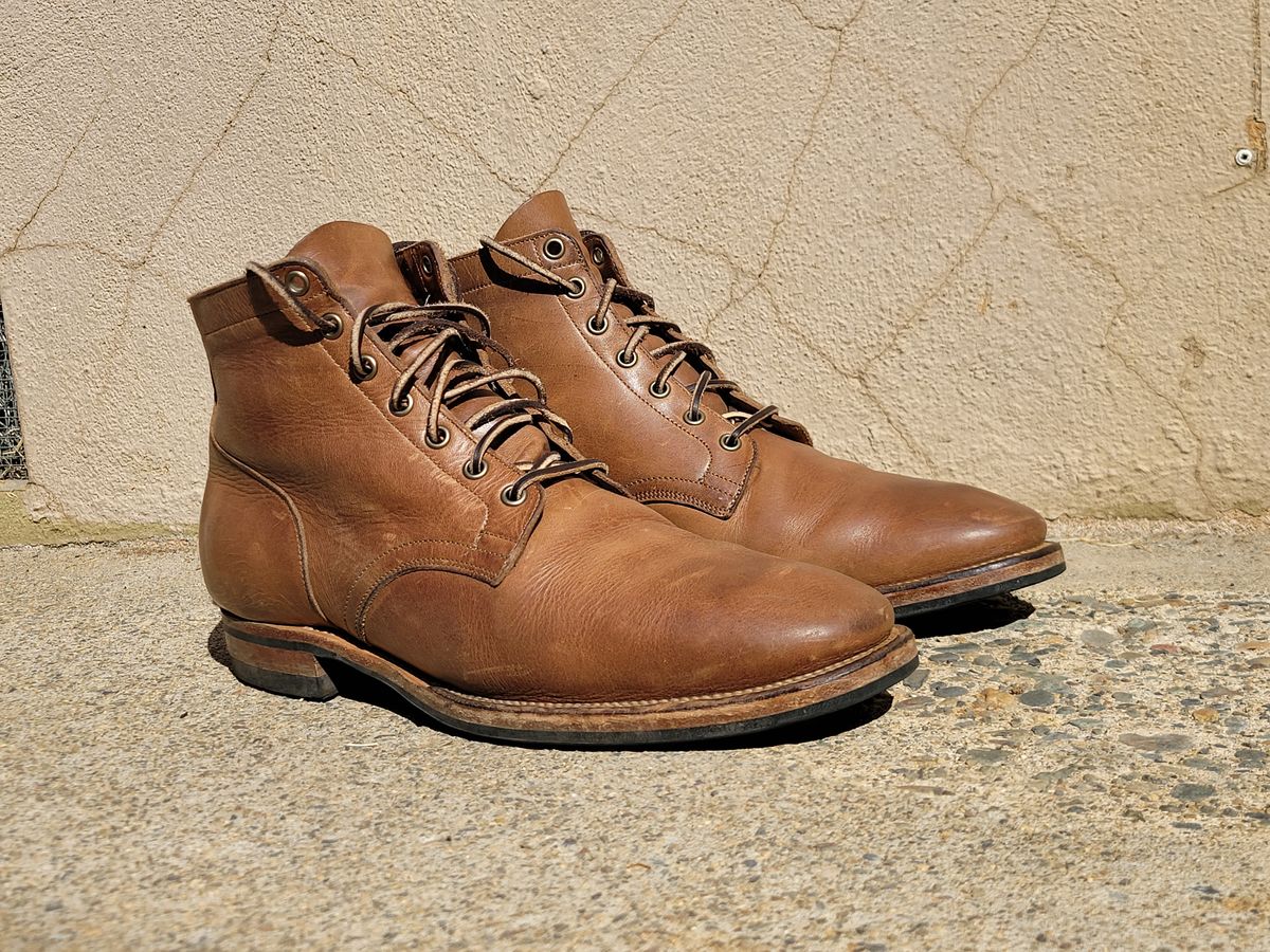 Photo by Das_Bones on July 31, 2023 of the Viberg Service Boot in Horween Natural Chromexcel.