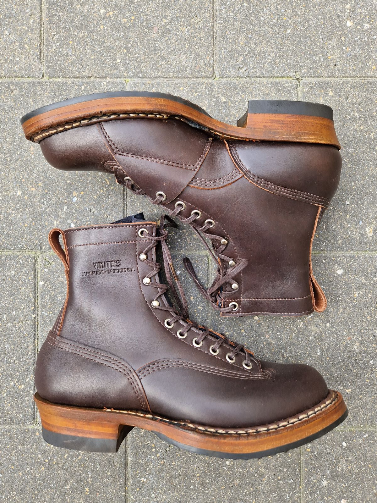 Photo by Chris007 on October 1, 2023 of the White's x Stitchdown Wallace LTT Boot in Seidel Brown Dress.