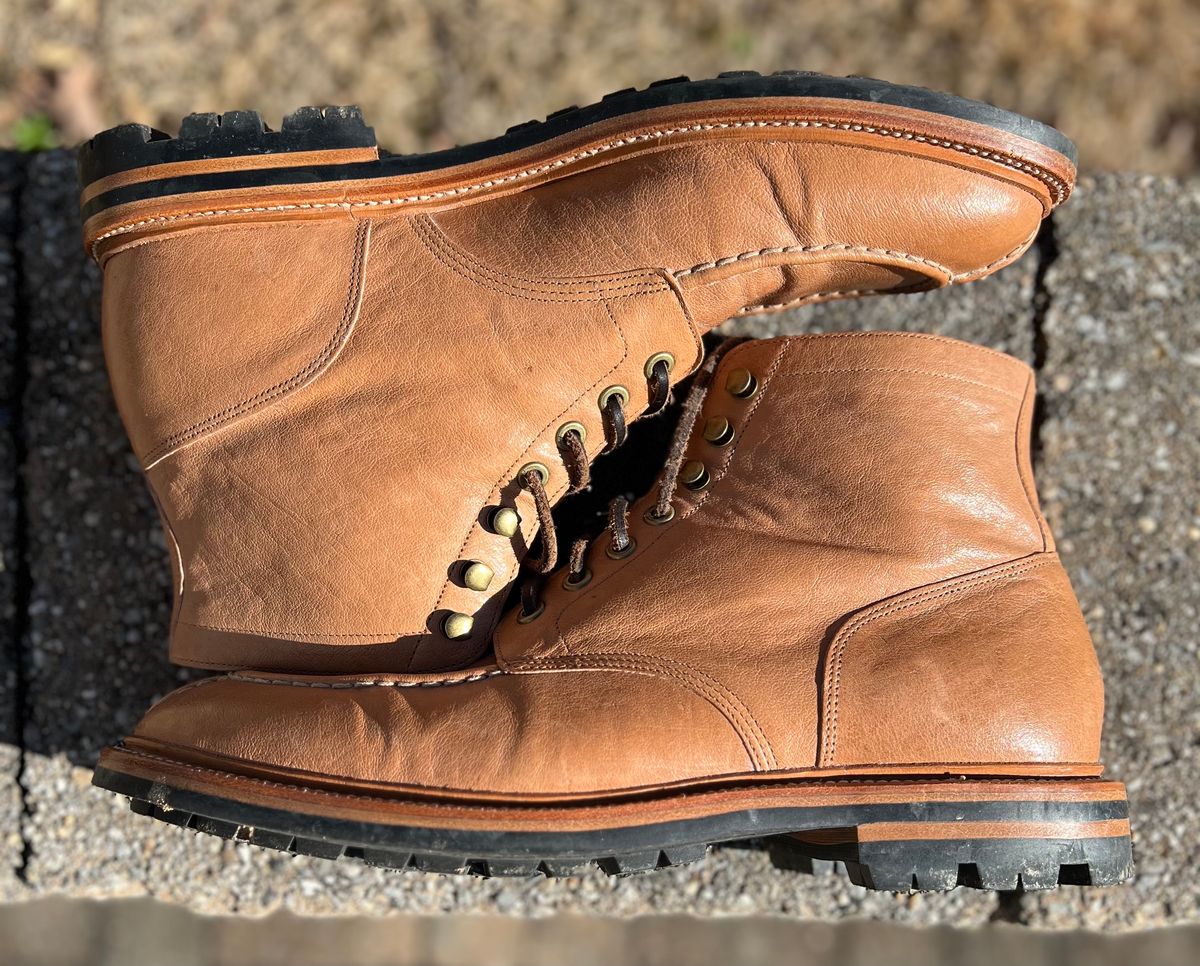 Photo by wesleyprice on February 4, 2024 of the Grant Stone Ottawa Boot in Incas Natural Kangaroo.