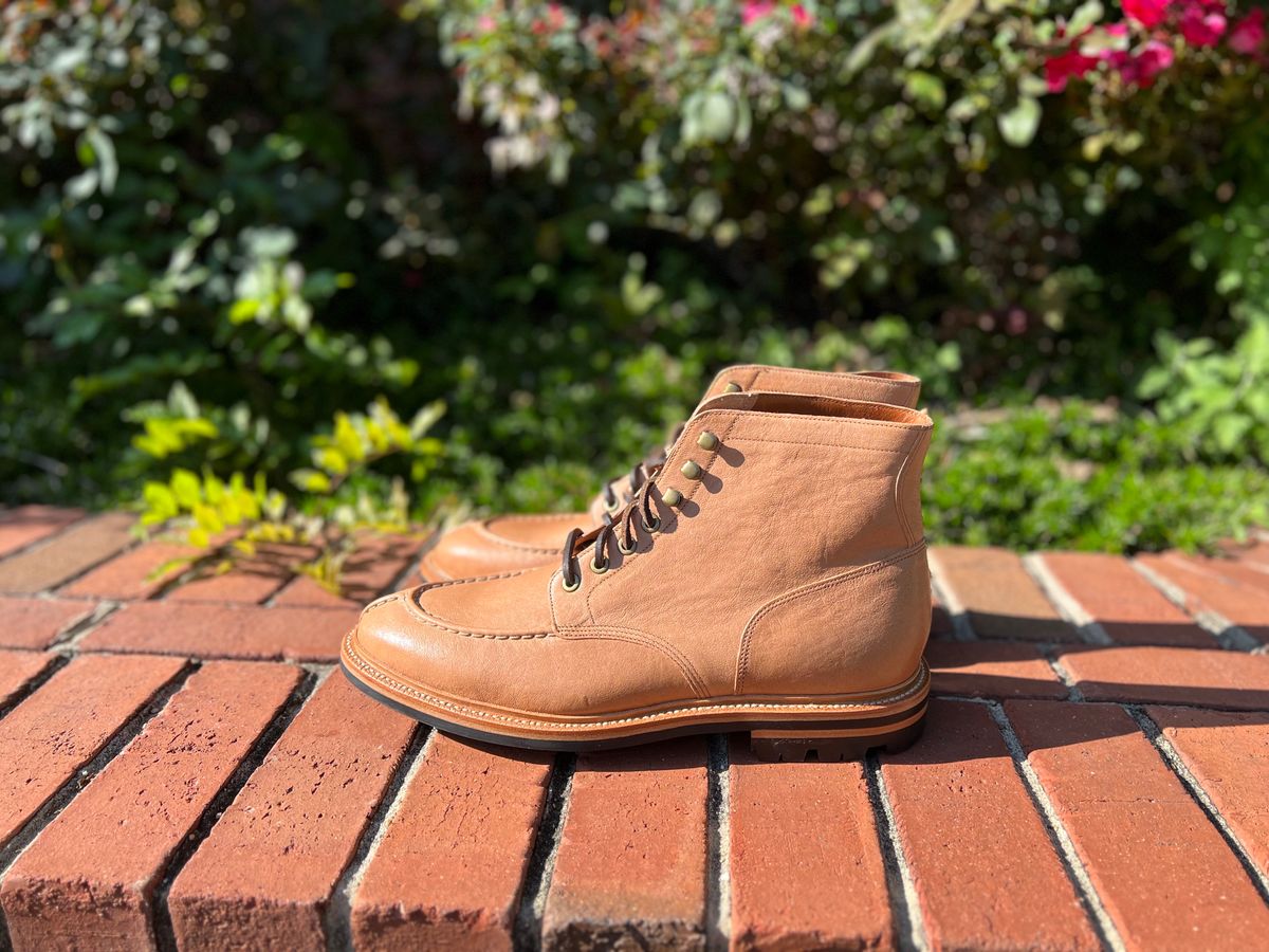 Photo by wesleyprice on October 1, 2023 of the Grant Stone Ottawa Boot in Incas Natural Kangaroo.