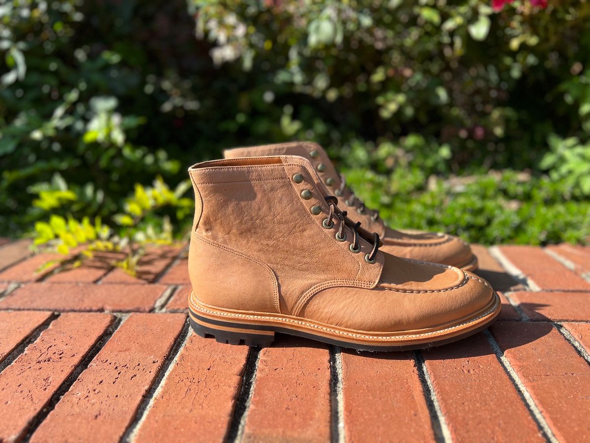Photo by wesleyprice on October 1, 2023 of the Grant Stone Ottawa Boot in Incas Natural Kangaroo.
