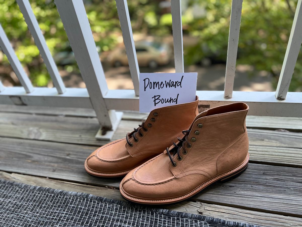 Photo by wesleyprice on October 1, 2023 of the Grant Stone Ottawa Boot in Incas Natural Kangaroo.