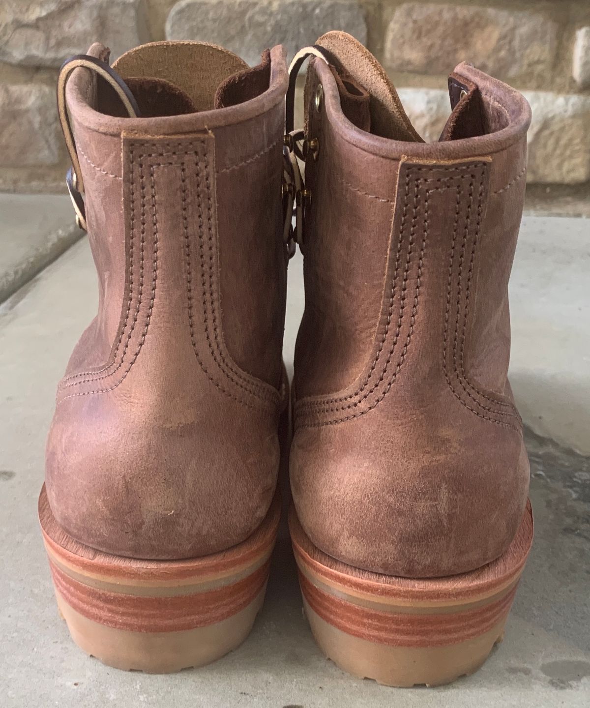 Photo by StumpysBoots on October 1, 2023 of the Nicks MTO in Horween Whiskey Predator.