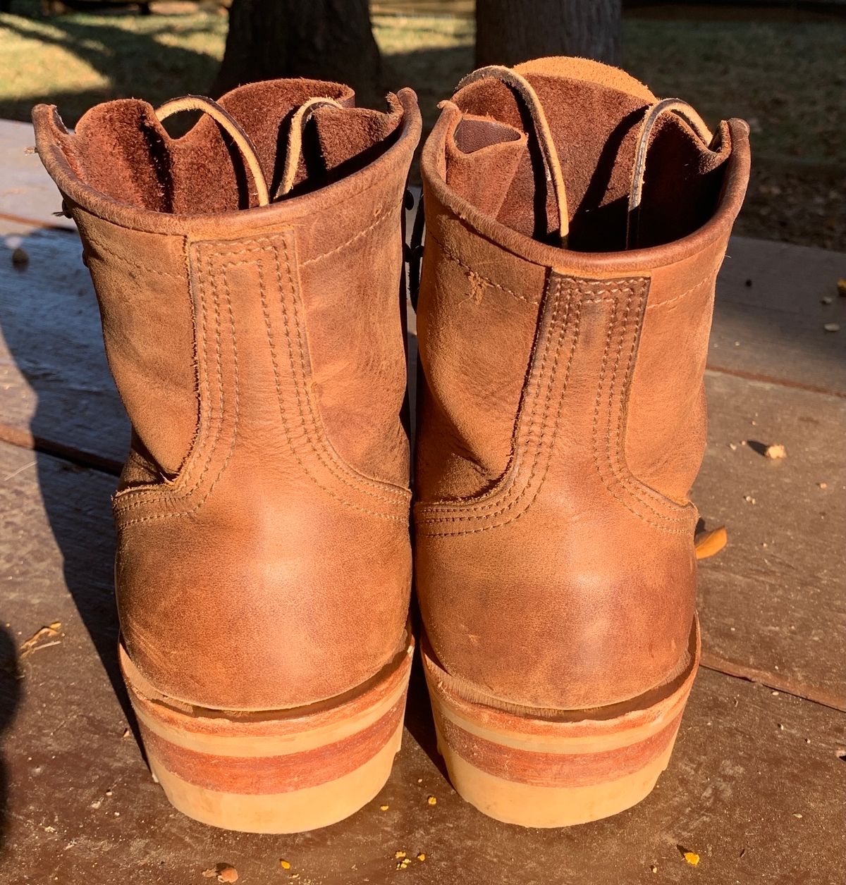 Photo by StumpysBoots on November 5, 2023 of the Nicks MTO in Horween Whiskey Predator.