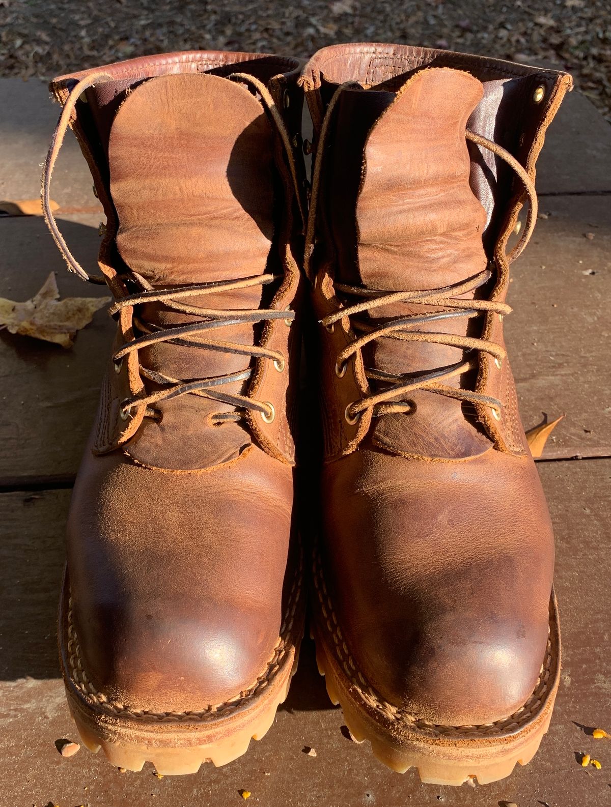 Photo by StumpysBoots on November 5, 2023 of the Nicks MTO in Horween Whiskey Predator.