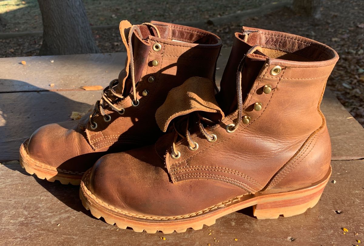 Photo by StumpysBoots on November 5, 2023 of the Nicks MTO in Horween Whiskey Predator.