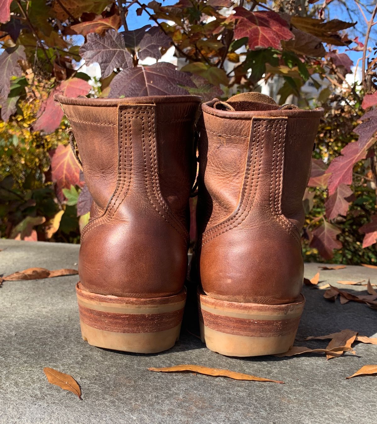 Photo by StumpysBoots on December 5, 2023 of the Nicks MTO in Horween Whiskey Predator.
