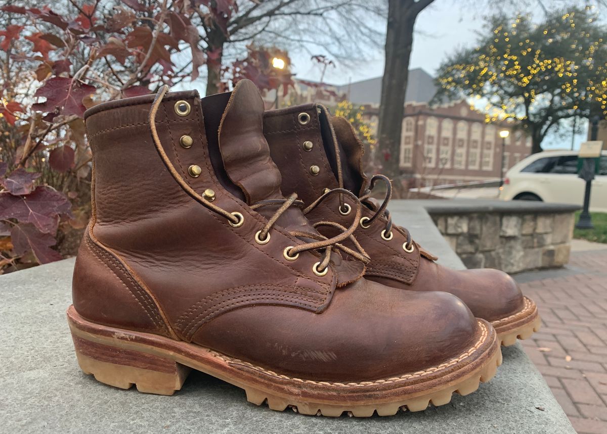 Photo by StumpysBoots on January 6, 2024 of the Nicks MTO in Horween Whiskey Predator.