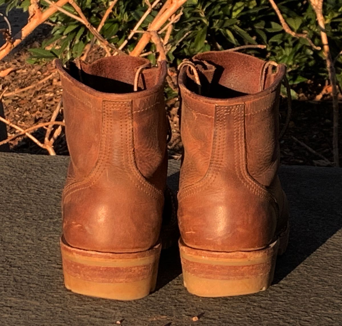 Photo by StumpysBoots on February 6, 2024 of the Nicks MTO in Horween Whiskey Predator.