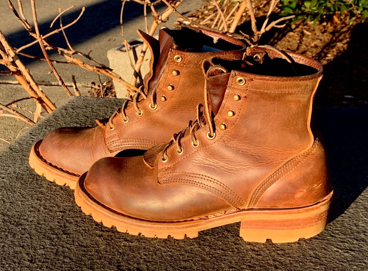 Photo by StumpysBoots on February 6, 2024 of the Nicks MTO in Horween Whiskey Predator.