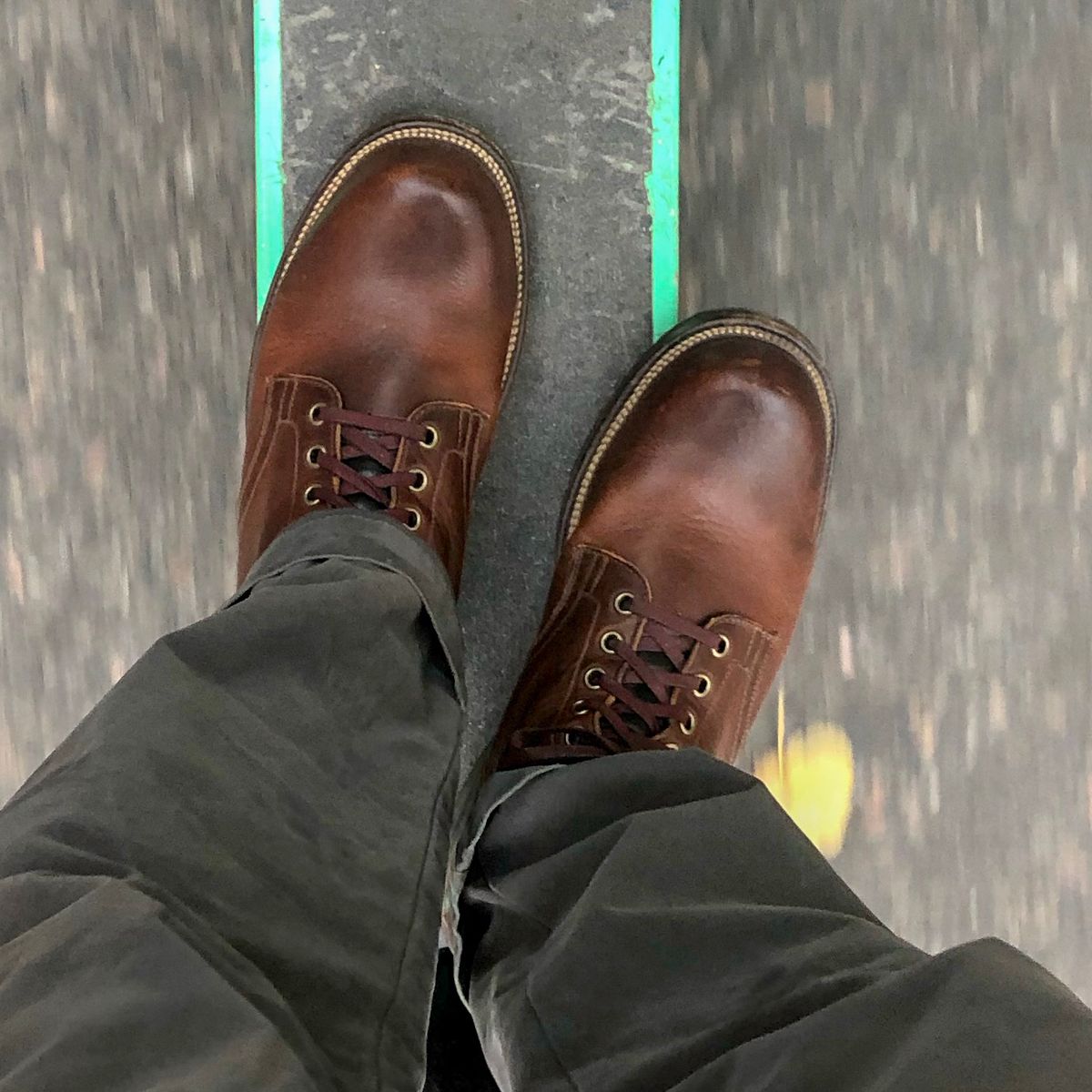 Photo by Just_Boot_Goofin on September 29, 2021 of the Viberg Service Boot in Horween Dark Rubber Dublin.