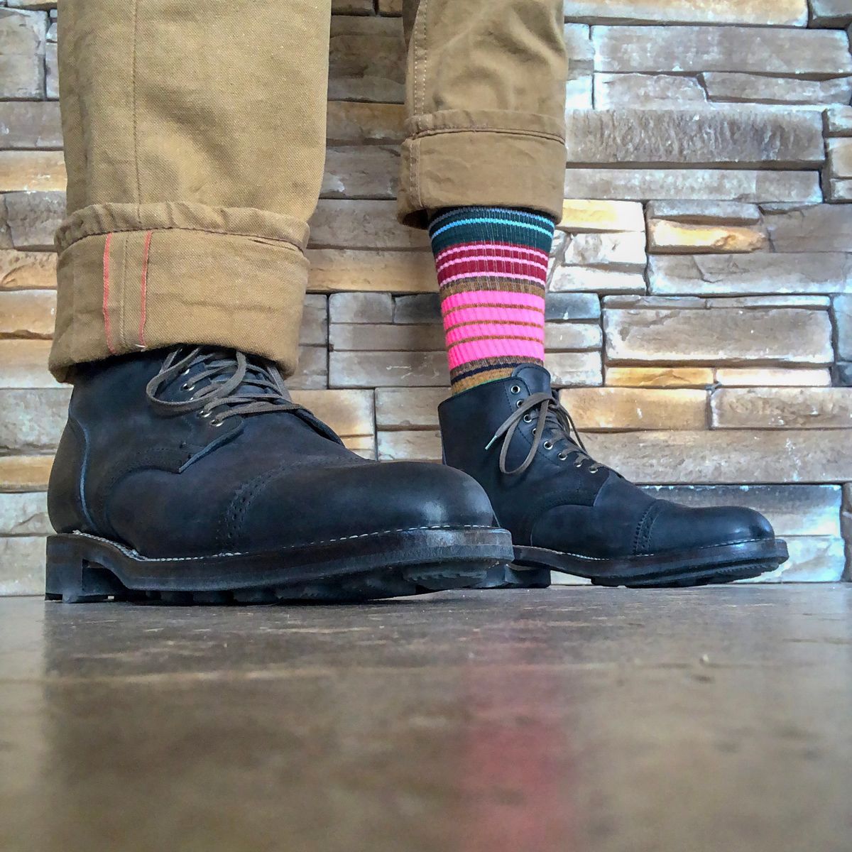 Photo by Just_Boot_Goofin on October 4, 2021 of the Viberg Service Boot in Maryam Noir Vitello Calf.