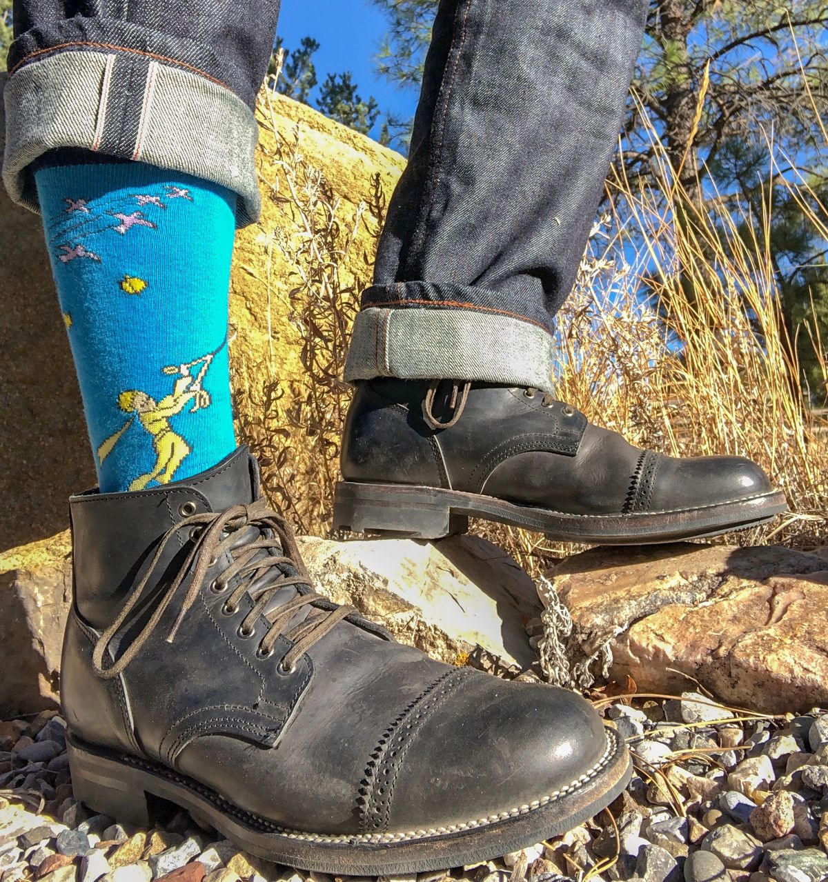 Photo by Just_Boot_Goofin on October 28, 2021 of the Viberg Service Boot in Maryam Noir Vitello Calf.