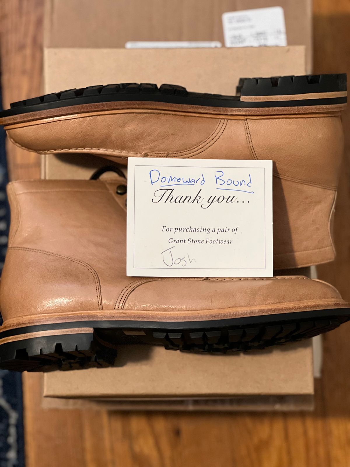 Photo by steelcitydomin on October 4, 2023 of the Grant Stone Ottawa Boot in Incas Natural Kangaroo.