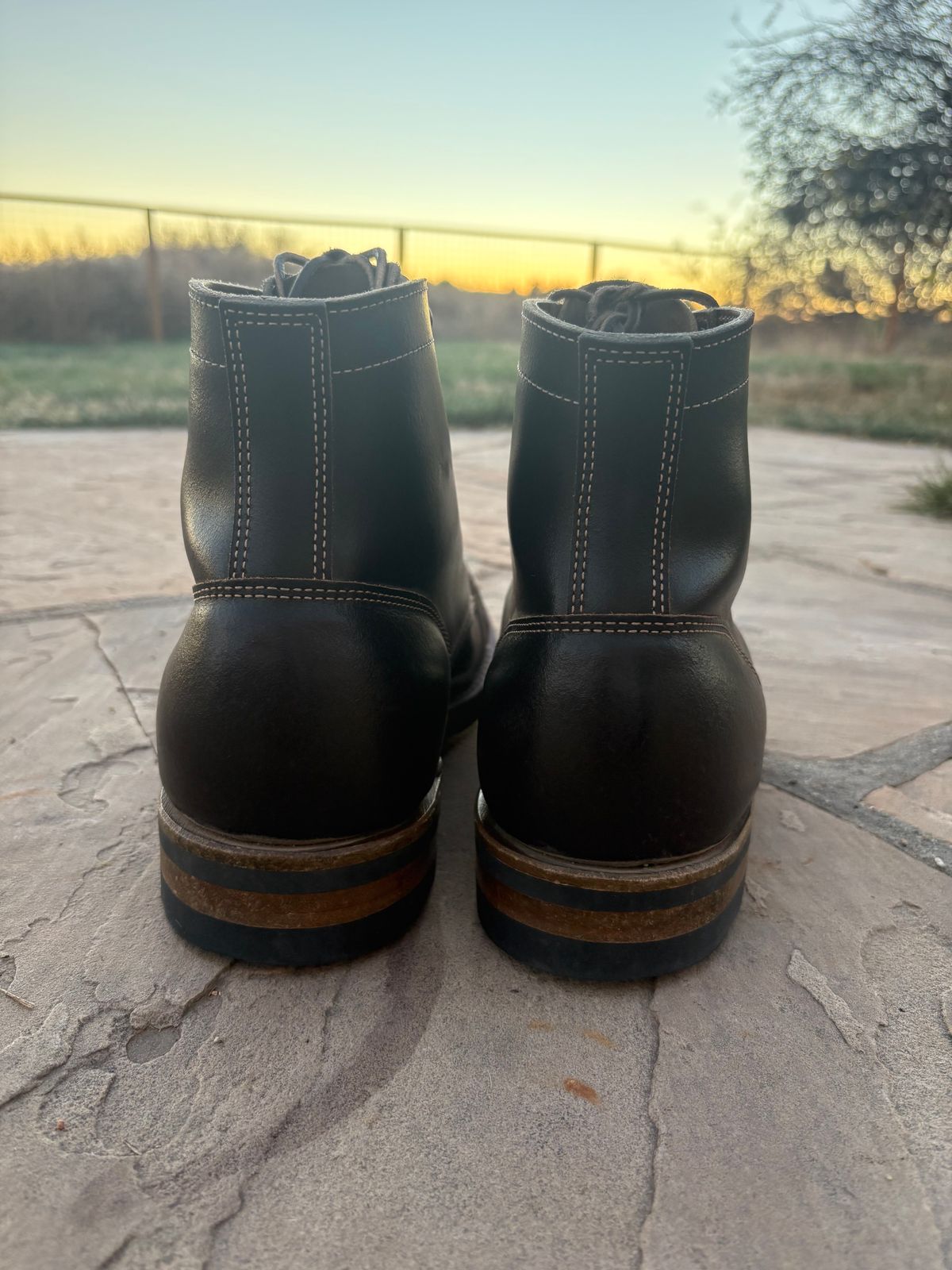 Photo by chosenone23 on November 3, 2025 of the Truman Cap Toe Boot in Horween Java Waxed Flesh.