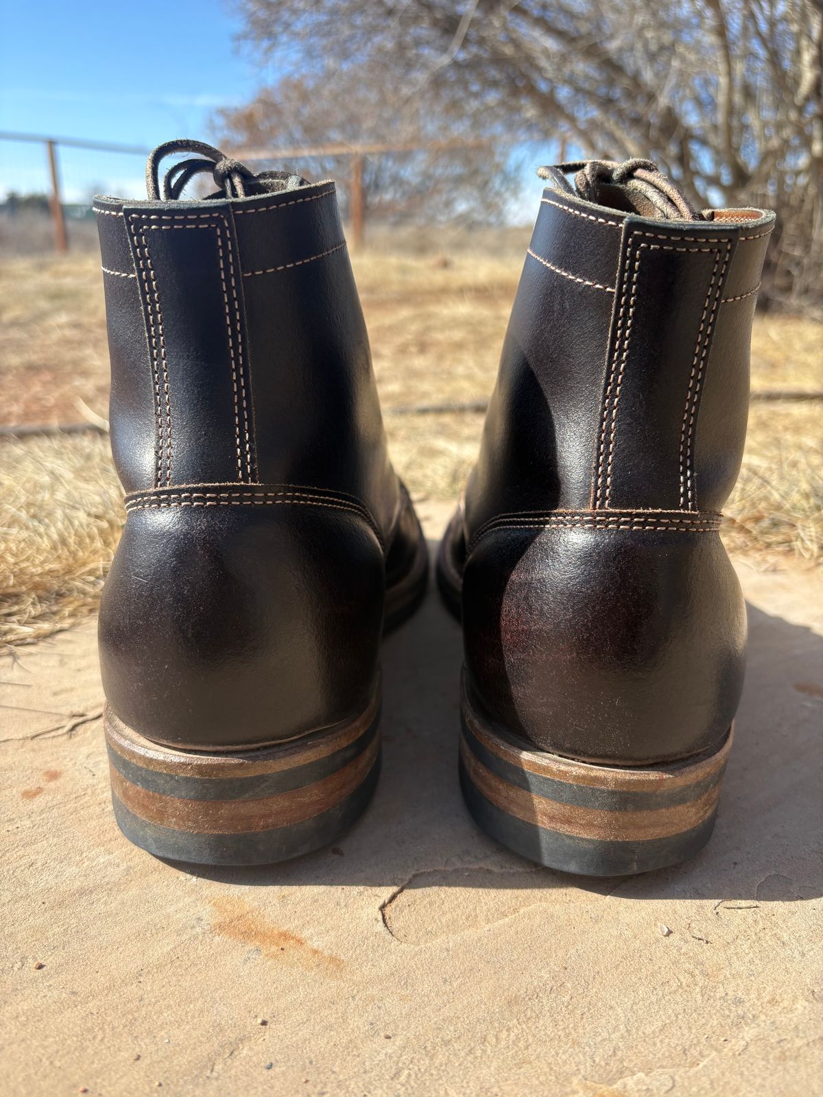 Photo by chosenone23 on February 2, 2026 of the Truman Cap Toe Boot in Horween Java Waxed Flesh.