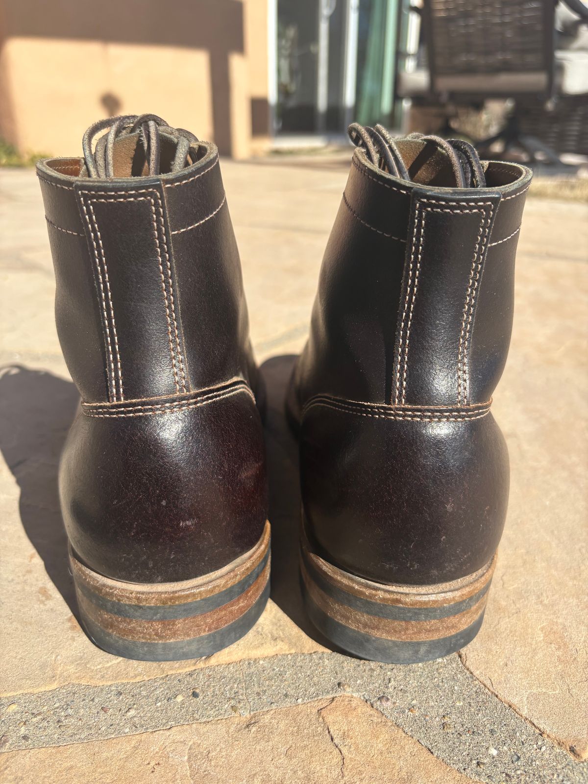 Photo by chosenone23 on March 1, 2026 of the Truman Cap Toe Boot in Horween Java Waxed Flesh.