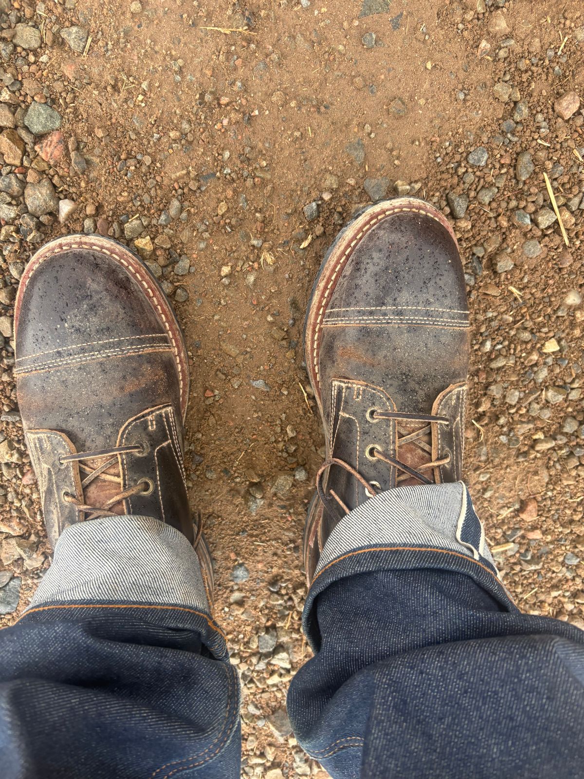 Photo by chosenone23 on April 1, 2026 of the Truman Cap Toe Boot in Horween Java Waxed Flesh.
