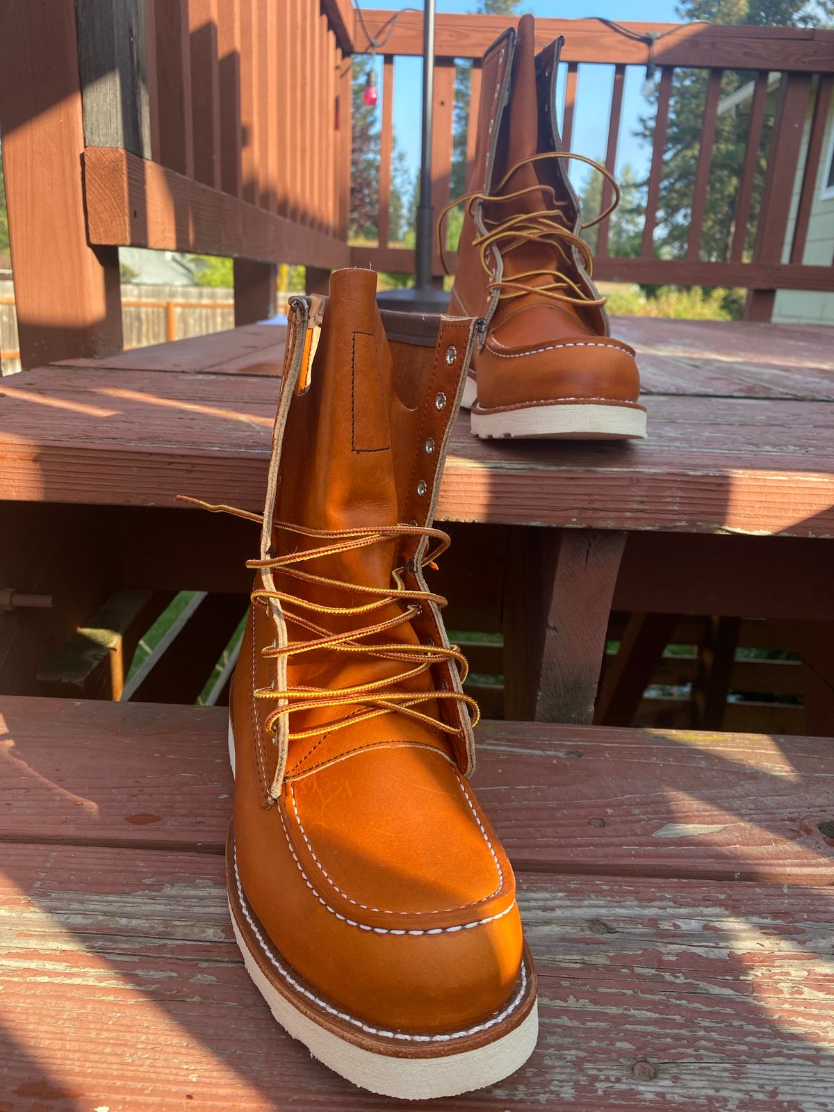 Photo by chosenone23 on October 1, 2022 of the Red Wing 8-Inch Classic Moc in S.B. Foot Oro Legacy.
