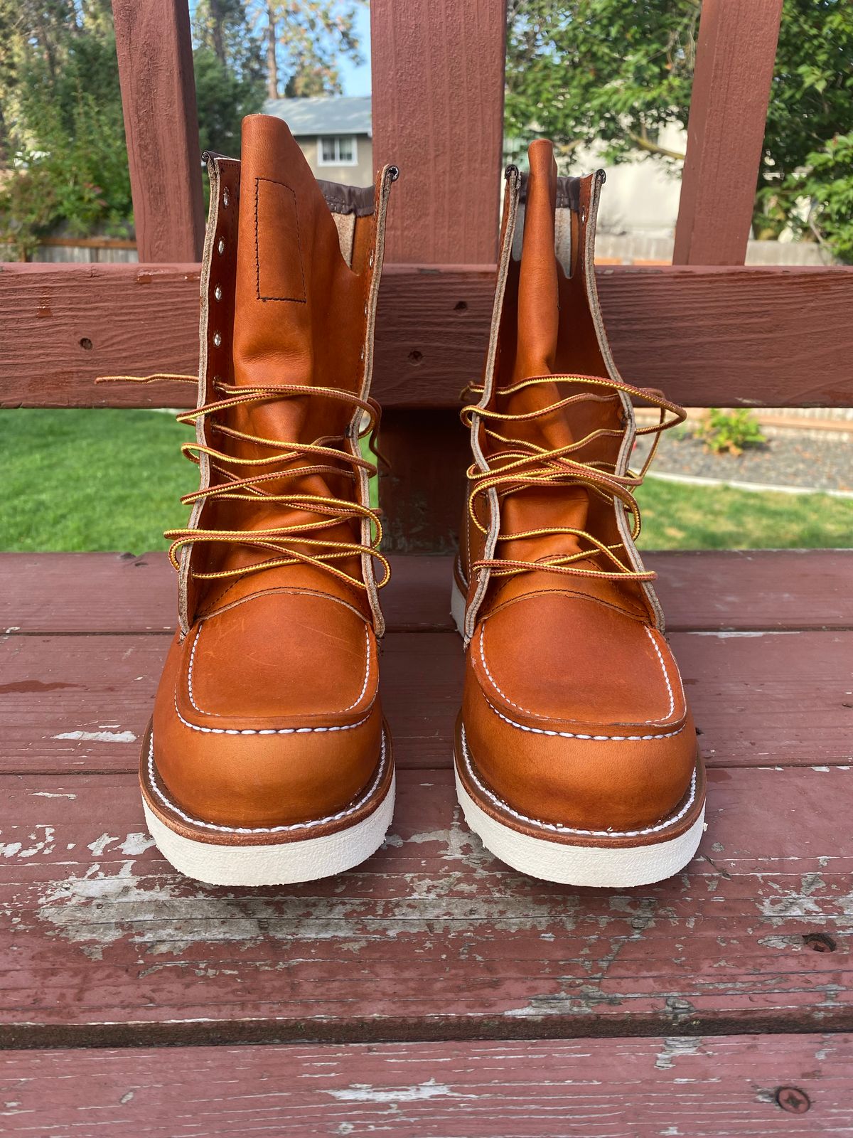 Photo by chosenone23 on October 1, 2022 of the Red Wing 8-Inch Classic Moc in S.B. Foot Oro Legacy.
