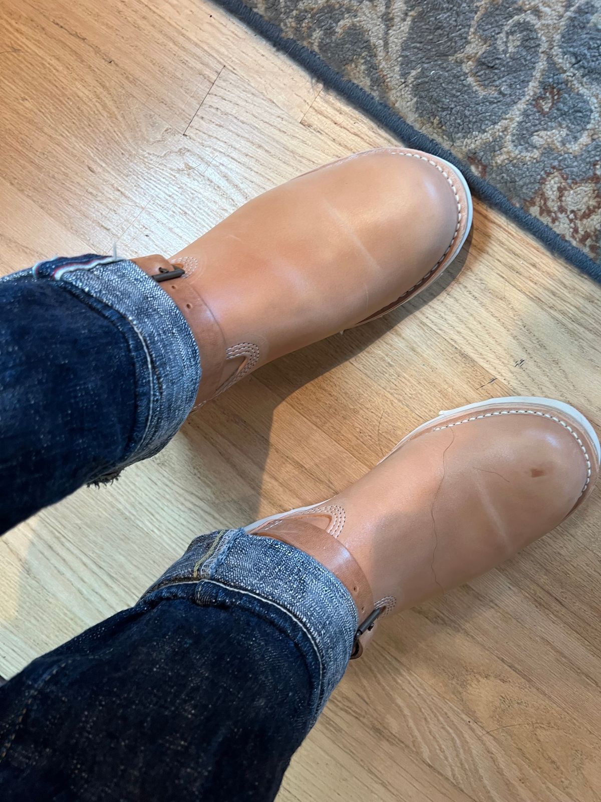 Photo by RyanCard87 on October 27, 2023 of the Wesco Boss Engineer Boot in Unknown Natural Veg Tan.