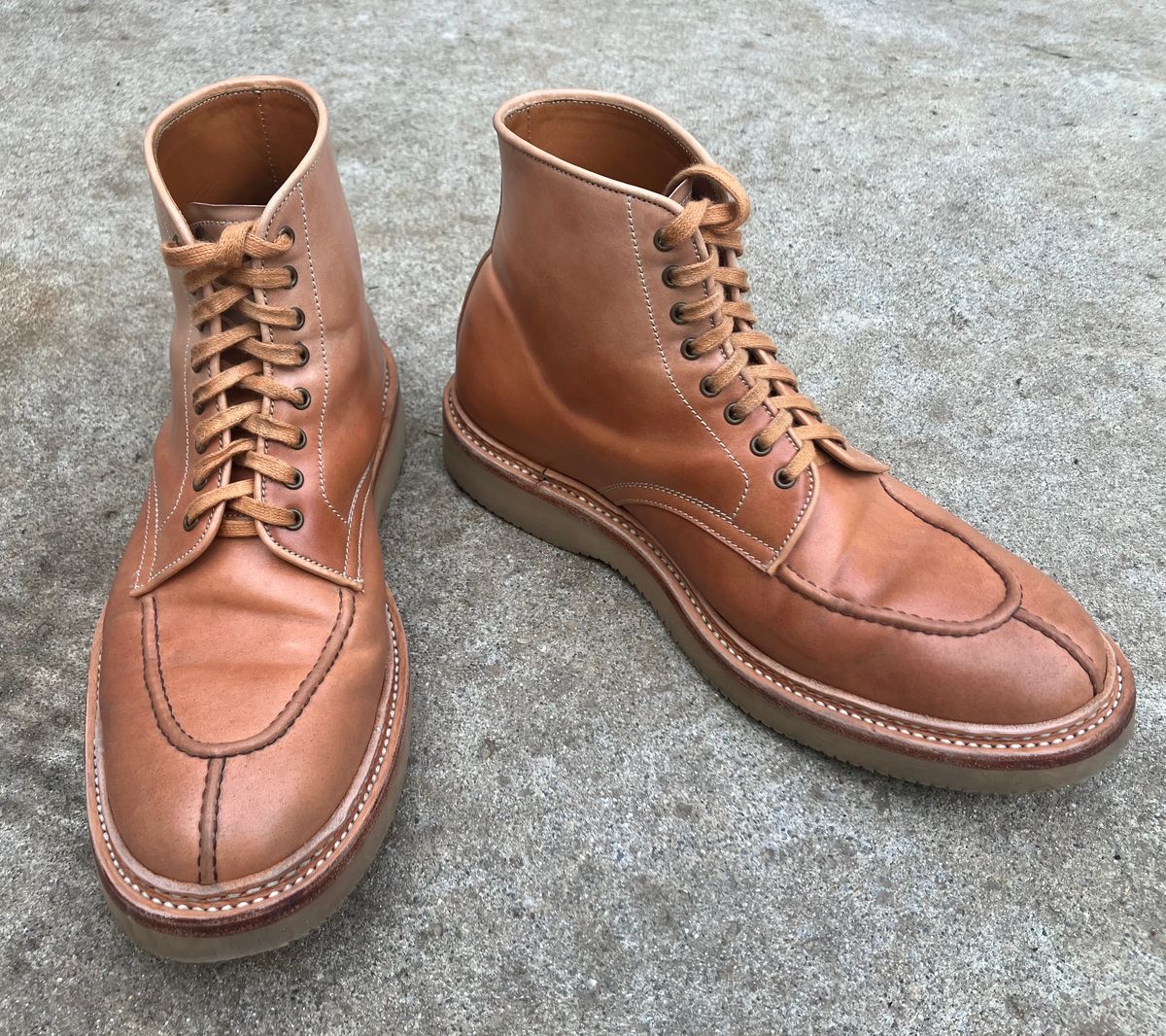 Photo by DomeAlone on January 11, 2023 of the Midas Unlisted Model in Shinki Natural Shell Cordovan.
