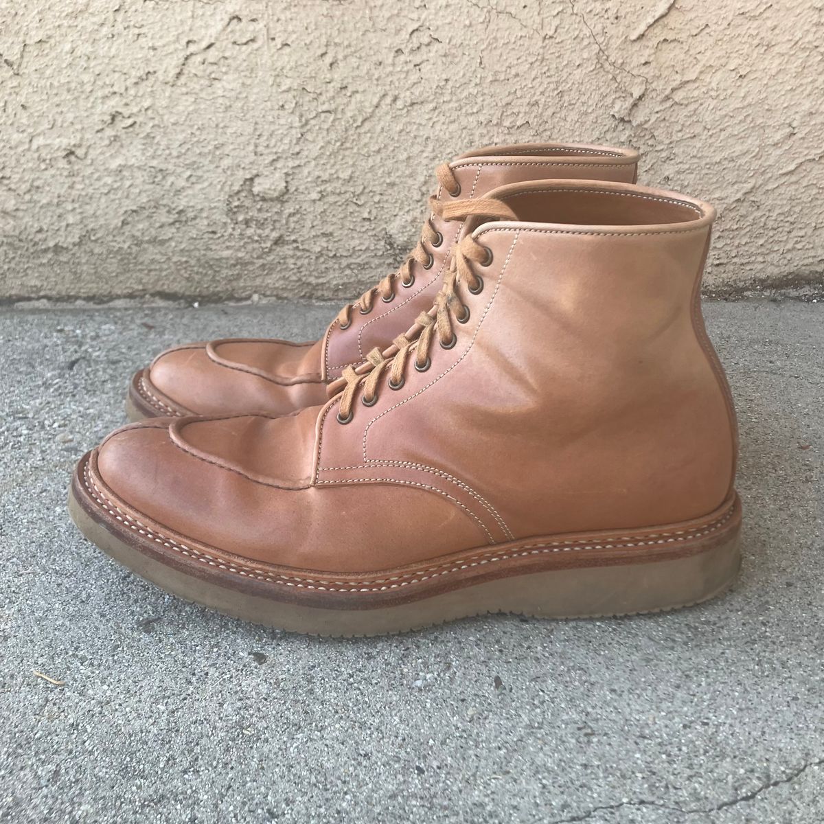 Photo by DomeAlone on February 6, 2023 of the Midas Unlisted Model in Shinki Natural Shell Cordovan.
