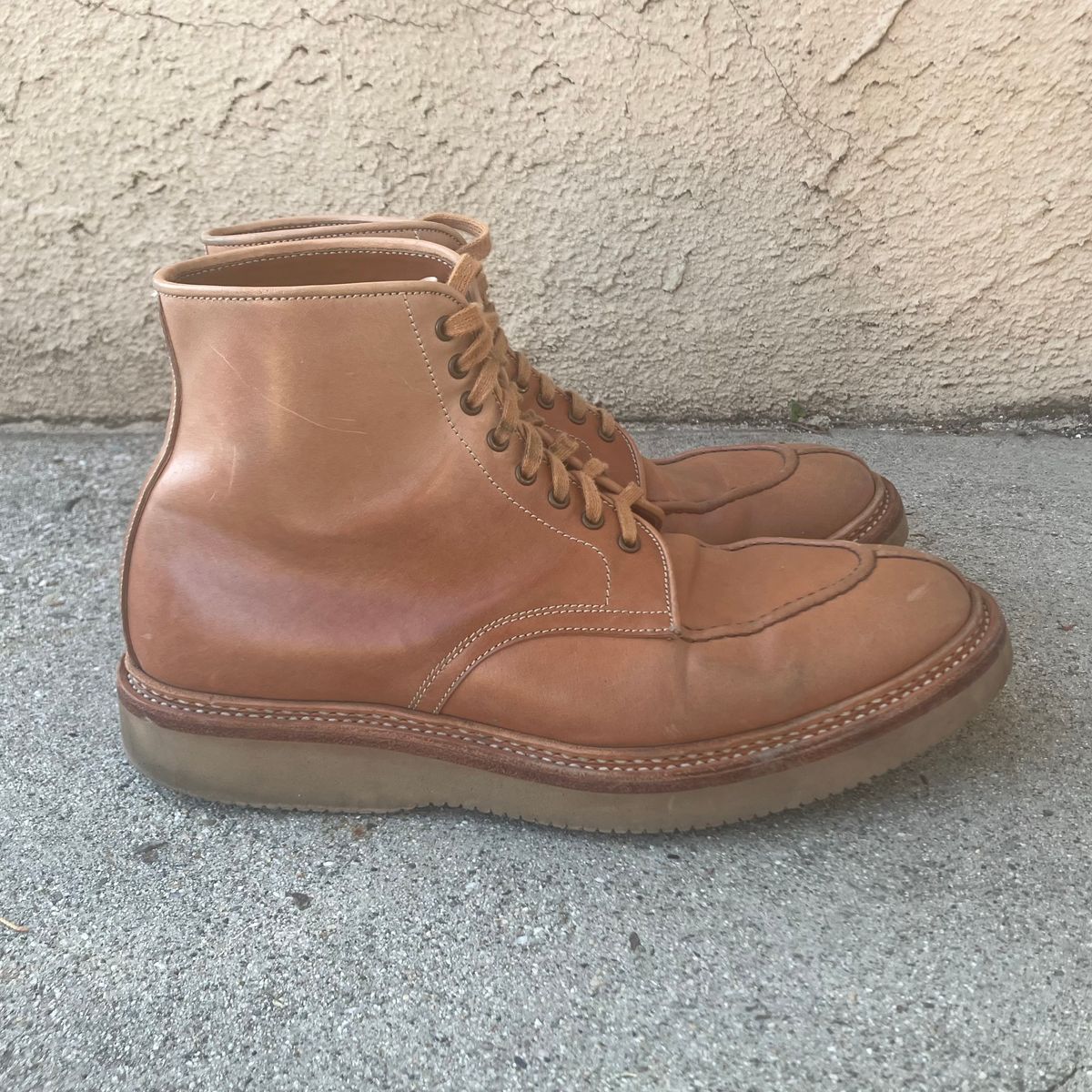 Photo by DomeAlone on February 6, 2023 of the Midas Unlisted Model in Shinki Natural Shell Cordovan.