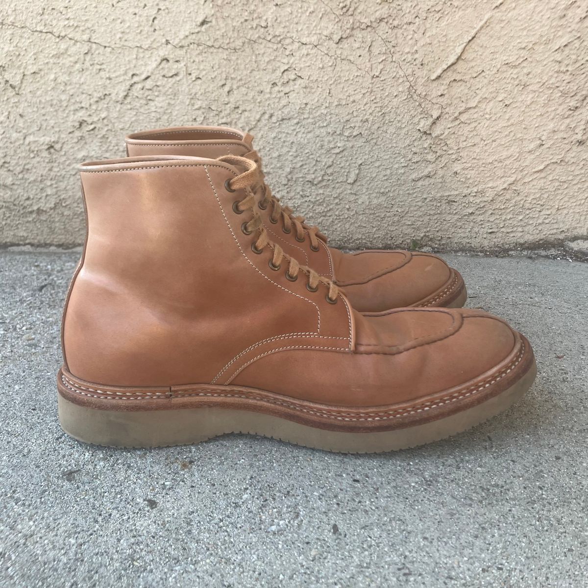 Photo by DomeAlone on February 6, 2023 of the Midas Unlisted Model in Shinki Natural Shell Cordovan.